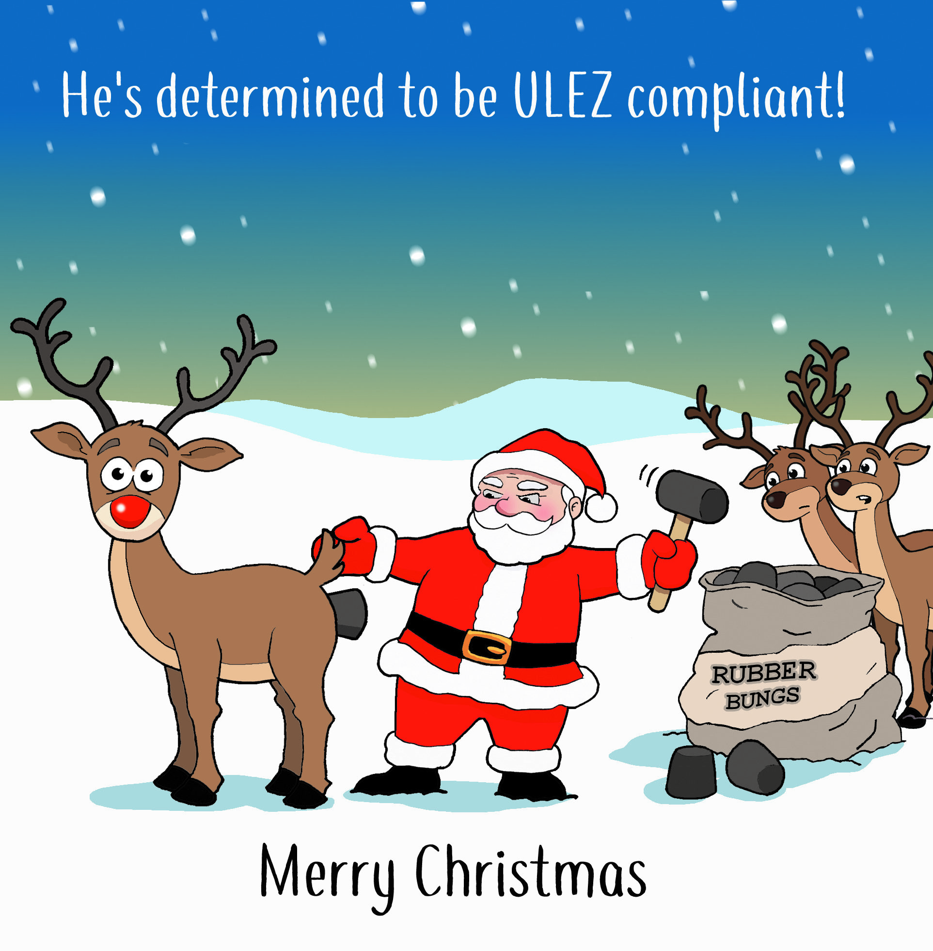 ULEZ Compliant Funny Christmas Cards Free Delivery And Personalisation